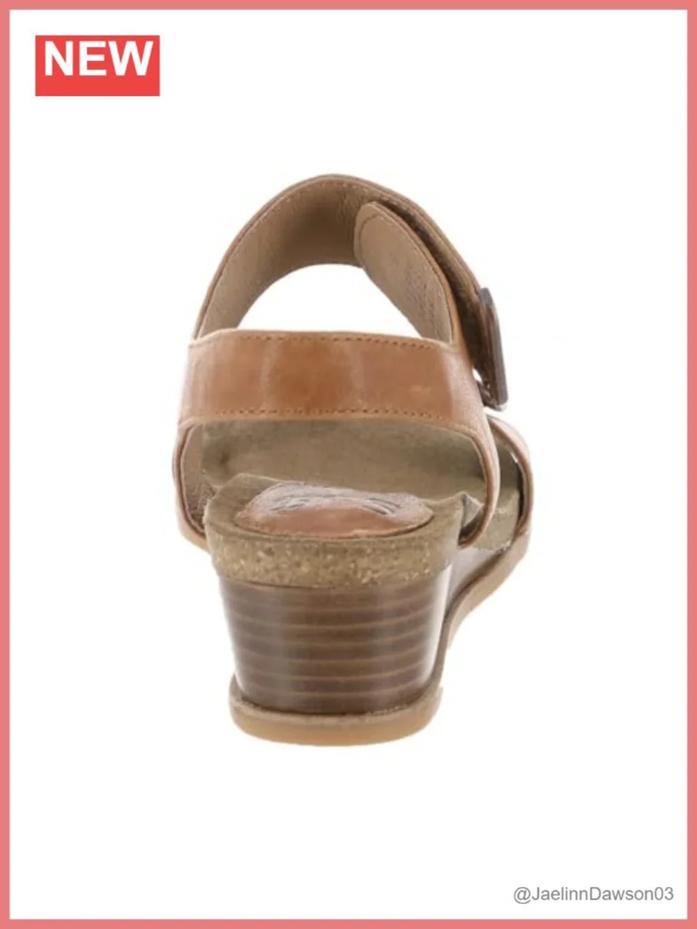 Söfft Women's Wedge Sandals Leather Ankle Strap Hook Loop Casual